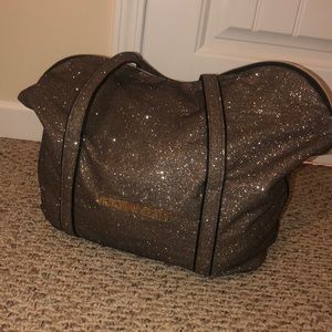 Victoria Secret Golden Glitter Bag -Like Brand New